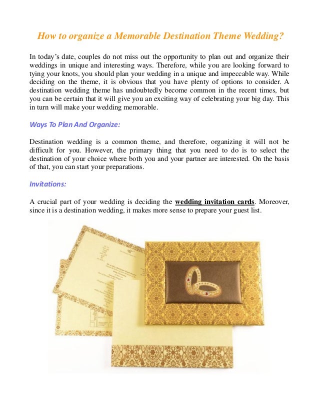 How To Organize A Memorable Destination Theme Wedding