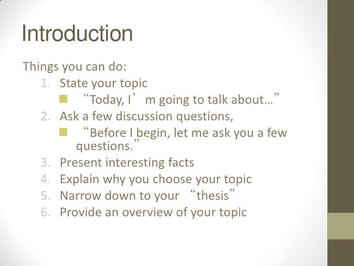 How to organize a presentation