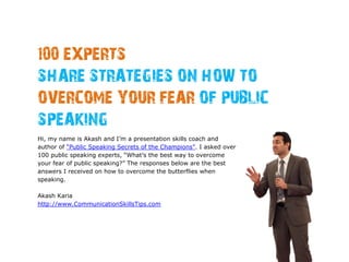 How to Overcome Your Fear of Public Speaking - Stage fright to Stage presence