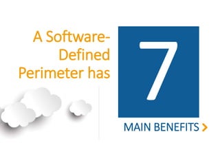 A Software-
Defined
Perimeter has
MAIN BENEFITS
 