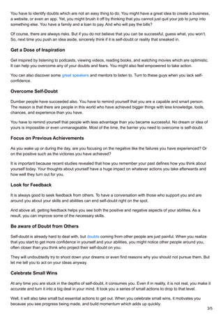 Small Doubt How to overcome self doubt | PDF