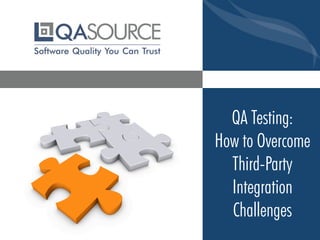 QA Testing:
How to Overcome
Third-Party
Integration
Challenges
 