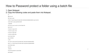 How to Password Protect a Folder in Windows10 | PPTX | Operating ...