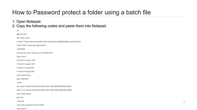 How to Password Protect a Folder in Windows10 | PPT