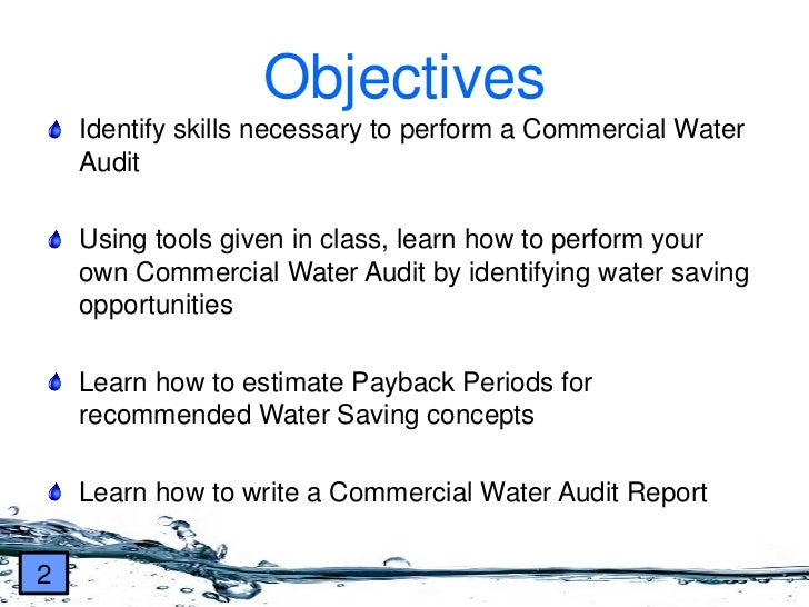How to perform a commercial water audit