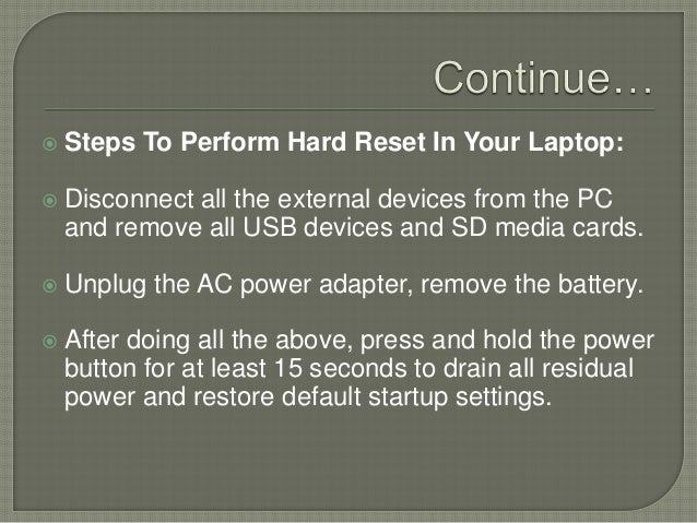 hard reset hp laptop