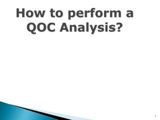 1 How to perform a QOC Analysis?  