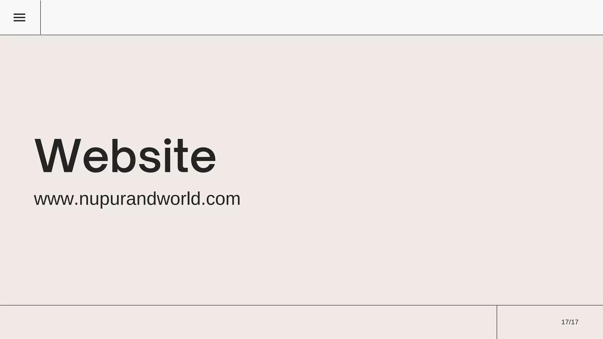 17/17
Website
www.nupurandworld.com
 