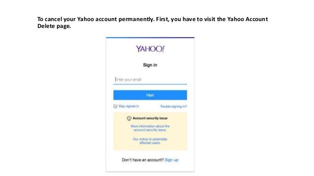 how can we delete yahoo email account permanently