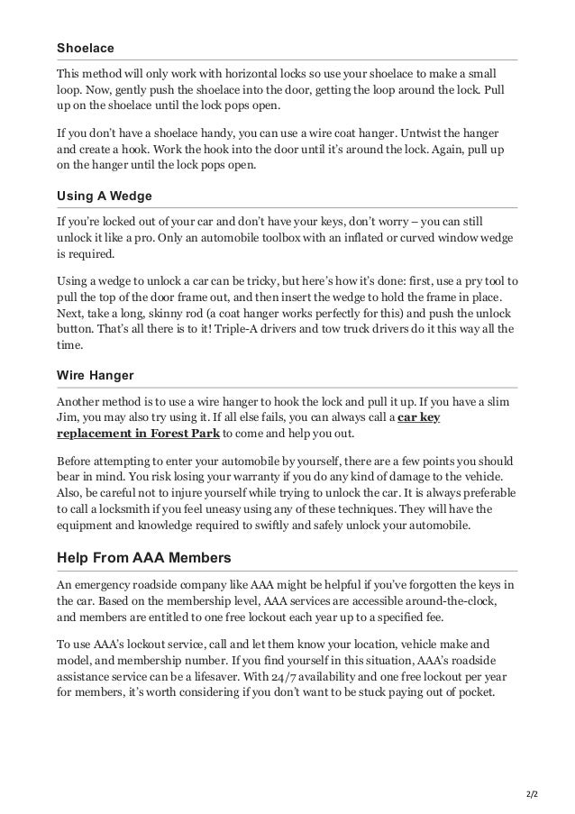 How To Pick A Car Door Lock When The Key Is