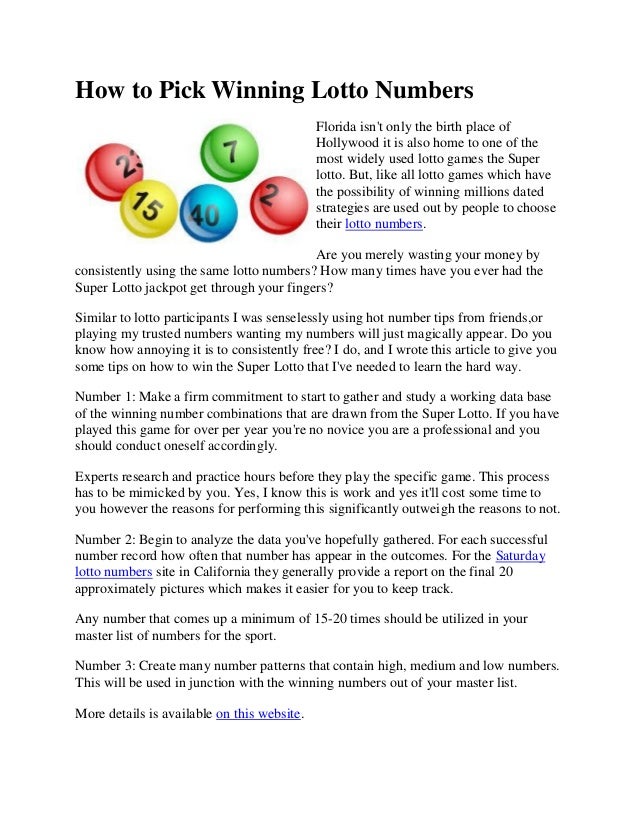 saturday super lotto numbers