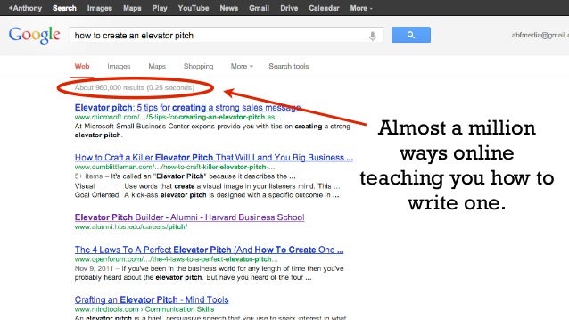 elevator pitch builder