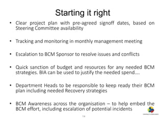 How to plan and manage a BCM and IT DR project | PDF