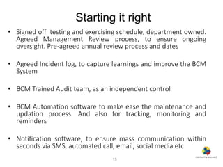 How to plan and manage a BCM and IT DR project | PDF