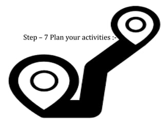 Step – 8 Plan your activities :-
 