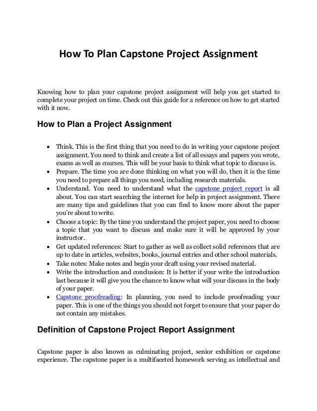 writing a capstone project proposal