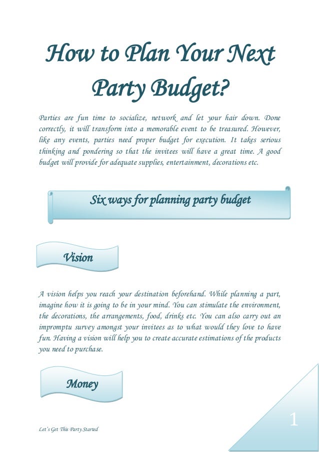 how to plan your next party budget