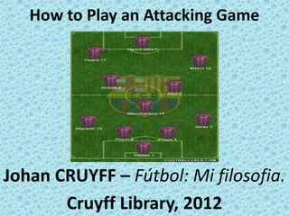 How to Play an Attacking Game
Johan CRUYFF – Fútbol: Mi filosofia.
Cruyff Library, 2012
 