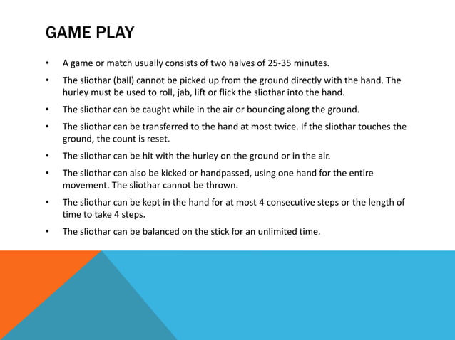 How to play hurling | PPT | Soccer | Sports