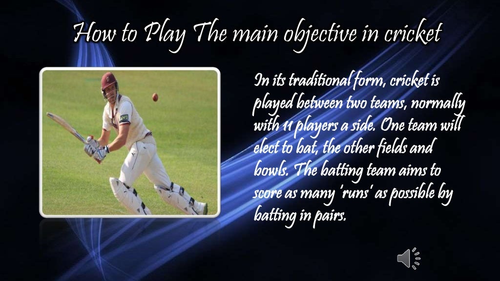 How to play the main objective in cricket