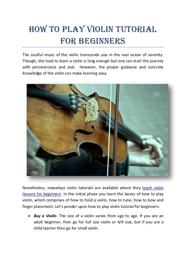 How to play violin tutorial for beginners
