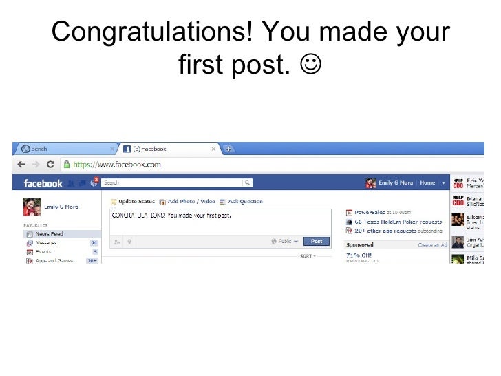 How to post something on facebook