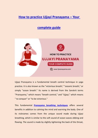 How to practice Ujjayi Pranaya…
