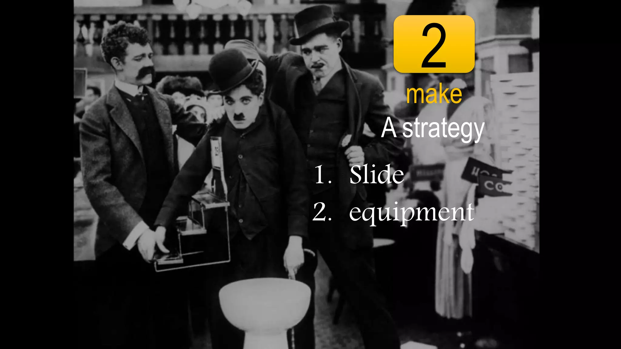 2
make
A strategy
1. Slide
2. equipment
 