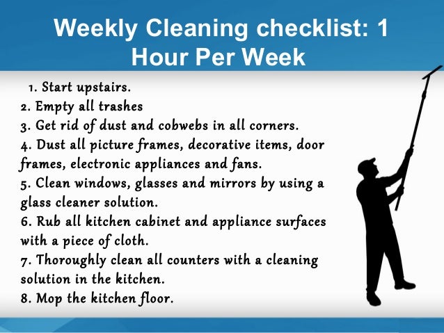 weekly house cleaning checklist