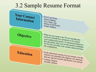 3.2 Sample Resume Format
 