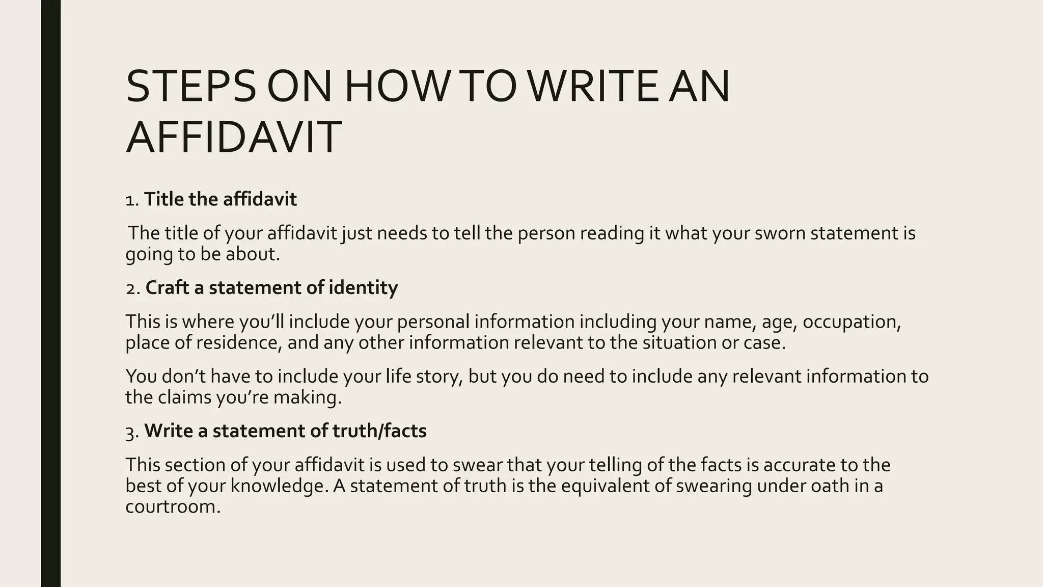 How to Prepare an Affidavit. | PPTX