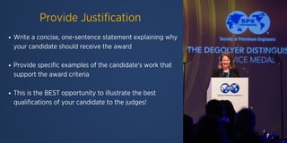 SPE Awards: How to prepare an effective award nomination | PDF