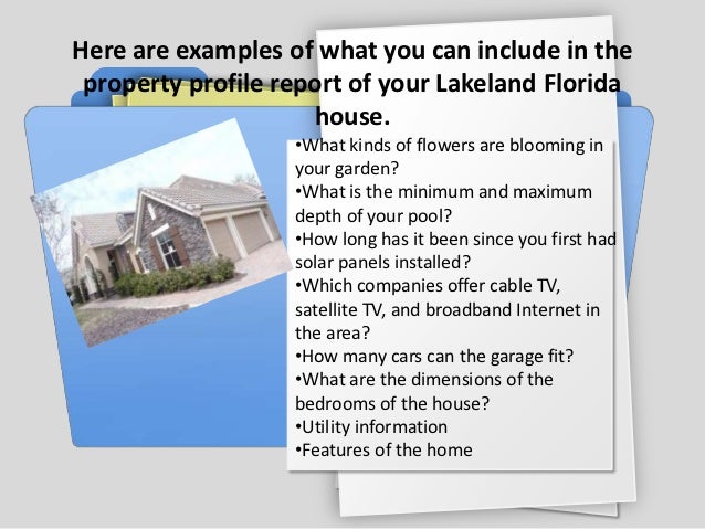 How to prepare a property profile report for your lakeland fl home
