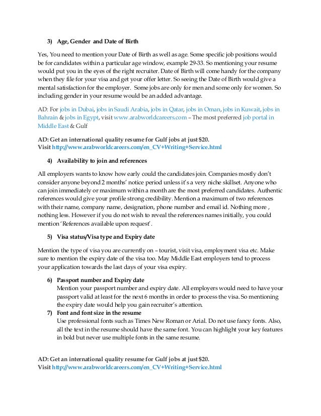 Professional resume writing uae visa