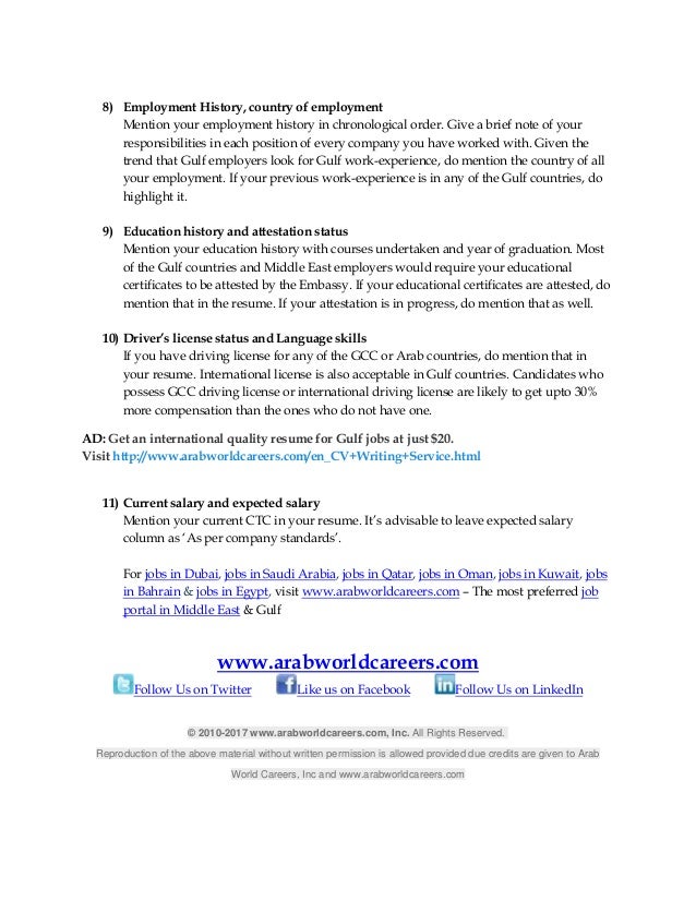 how to prepare a resume for gulf jobs middle east jobs www arabw how can i prepare my resume