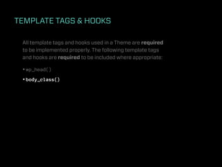TEMPLATE TAGS & HOOKS
 Same as the body_class() but for posts.



 index.php, single.php & archive.php

 <article id="post...