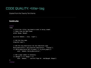 FUNCTIONALITY: Widgets
 Initiate widget area in the admin and set HTML output. (1 of 2)



 functions.php

 function magno...