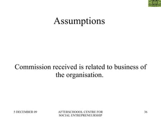 Assumptions  Commission received is related to business of the organisation.  