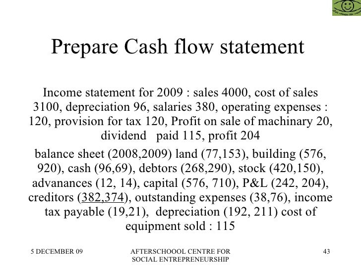 how to prepare a cash flow statement