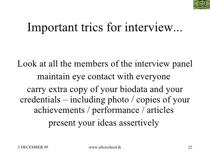 interview biodata