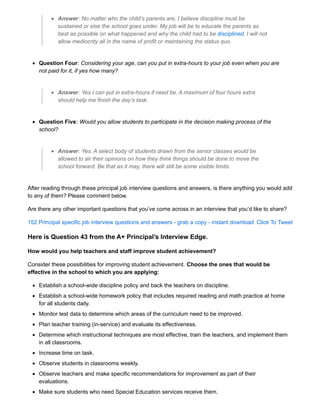 How to Prepare for Principal or Administrator Job Interview Questions | PDF