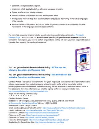 How to Prepare for Principal or Administrator Job Interview Questions | PDF