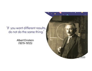 ‘If you want different results,
do not do the same thing.’
Albert Einstein
(1879-1955)
Kendra Cherry, 2020
 