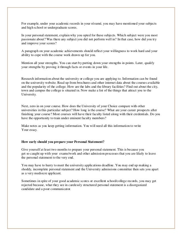 how to conclude a personal statement