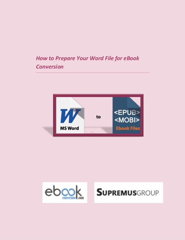 How to Prepare Your Word File for eBook Conversion