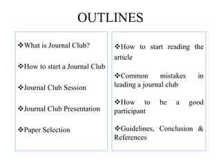 How to present a journal club | PPT