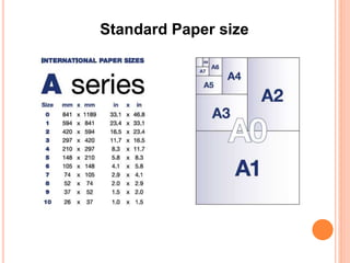 Standard Paper size
 