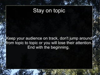 A silent presentation, is a dull presentation.  