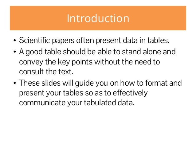 How to present data effectively in tables