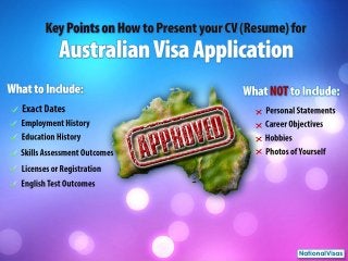 How to present resume for australian visa applications